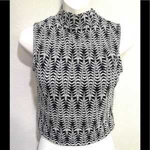 MATERIAL GIRL black print high neck crop top XXS